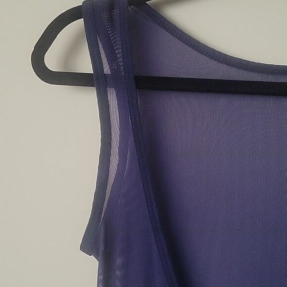 NEW American Apparel XS S Navy Sheer Sexy Mesh Long Tank Maxi Dress Cover Up Y2K - Picture 6 of 9